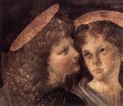 LEONARDO da Vinci The Baptism of Christ (detail) sg oil painting artist